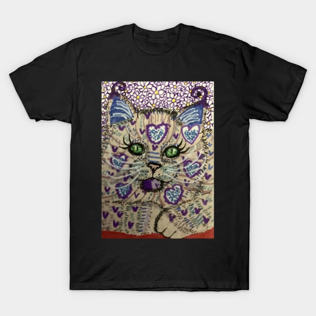 colorful abstract cat T-Shirt by SamsArtworks